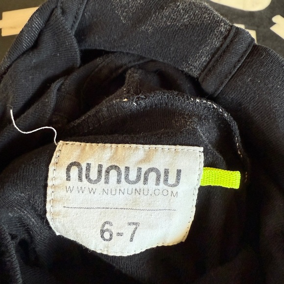 Nununu Kids Black & White Logo Print Long sleeve Hoodie - 6-7 - Picture 4 of 6